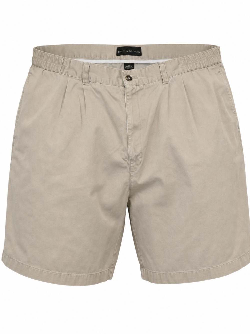 Croft & Barrow Men's Pleated Khaki Chino Shorts Size 40 Comfort Waist Tan